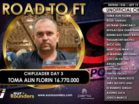 IPS Nova Gorica, Toma monster chip leader del final day da 18 left! Rossi insegue ma a 7 milioni!