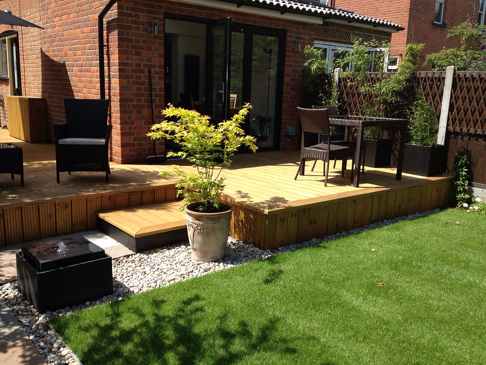 Modern decked garden
