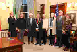 Siobhan O'Neill, Breda O'Neill, Michael O'Neill, Lord Mayor Cllr. Tony Fitzgerald, Rose O'Neill, Mary Smyth, Dominic Smyth, Marion Sherman. Picture, Tony O'Connell Photography.