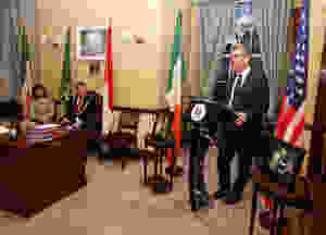 UCC Vice President, John O'Halloran speaking in the Lord Mayors Chambers at City Hall. Picture, Tony O'Connell Photography.