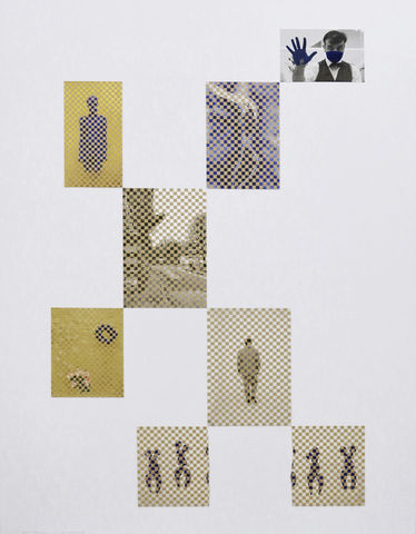 03.CHONG Jae-Kyoo 정재규, COVID 19-confinement _ Yves Klein, 2020, tissage, collage, photo, p