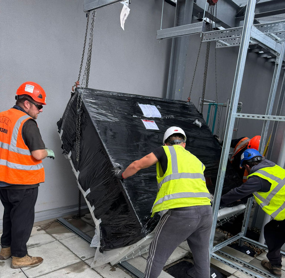MRI Ltd HIAB operations and plant movement services for heavy machinery relocation and positioning.