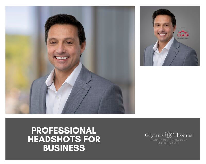 Professional headshot in El Dorado Hills of a sales executive on a studio backdrop and a digital backdrop