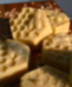honey comb shaped soaps with bee design