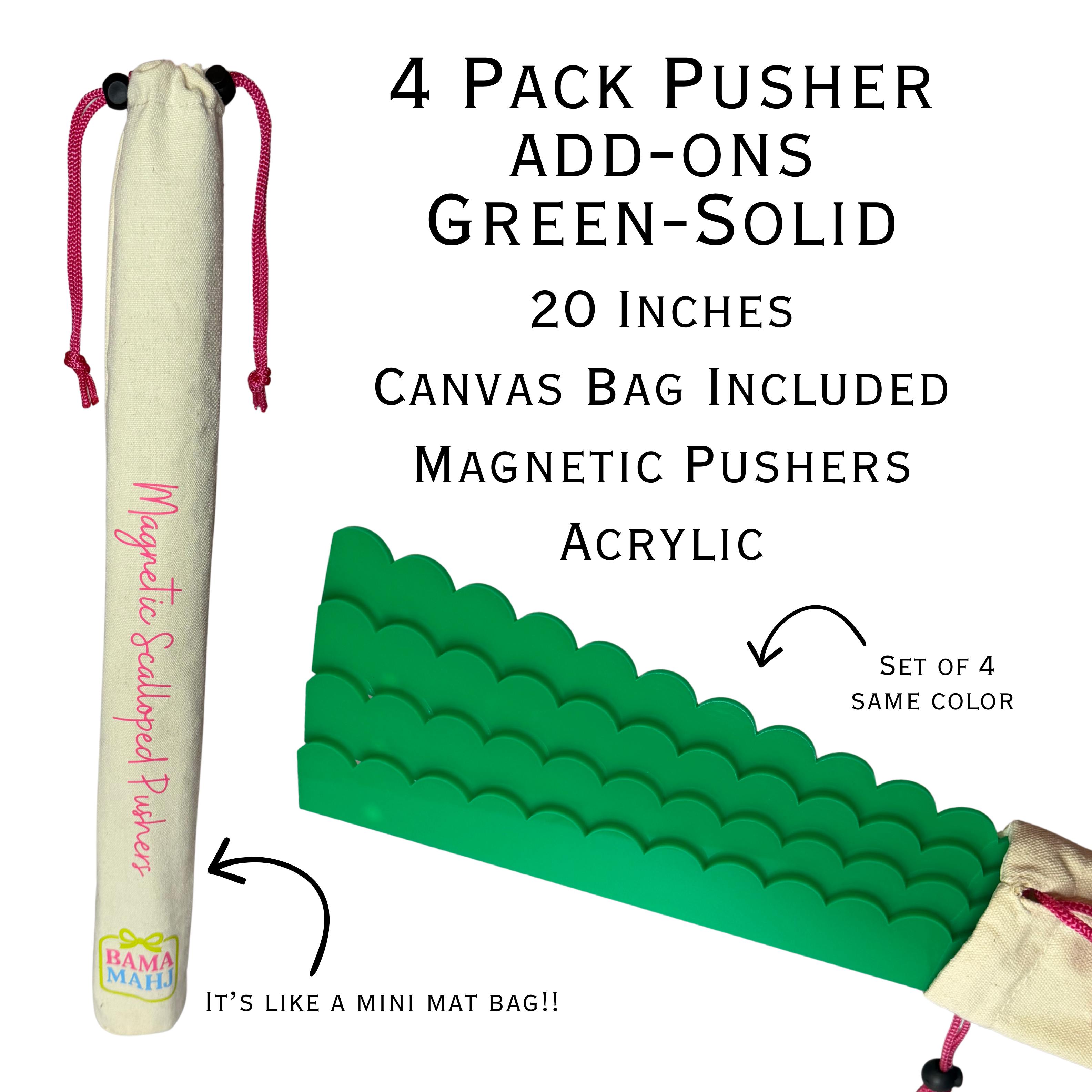 Scalloped Pusher (4 Pack)- Green