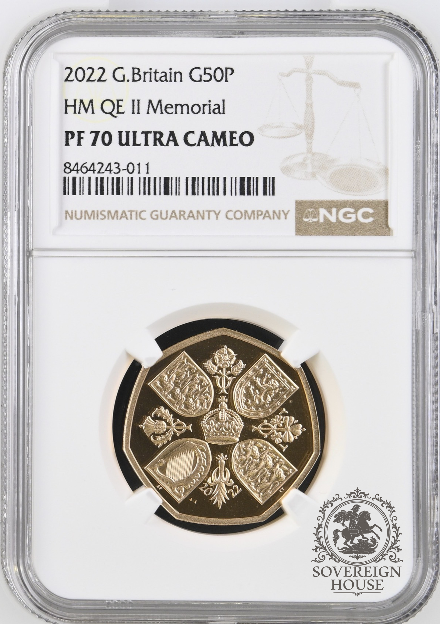NGC PF70 2022 50p Queen Elizabeth Memorial - Proof Gold Coin