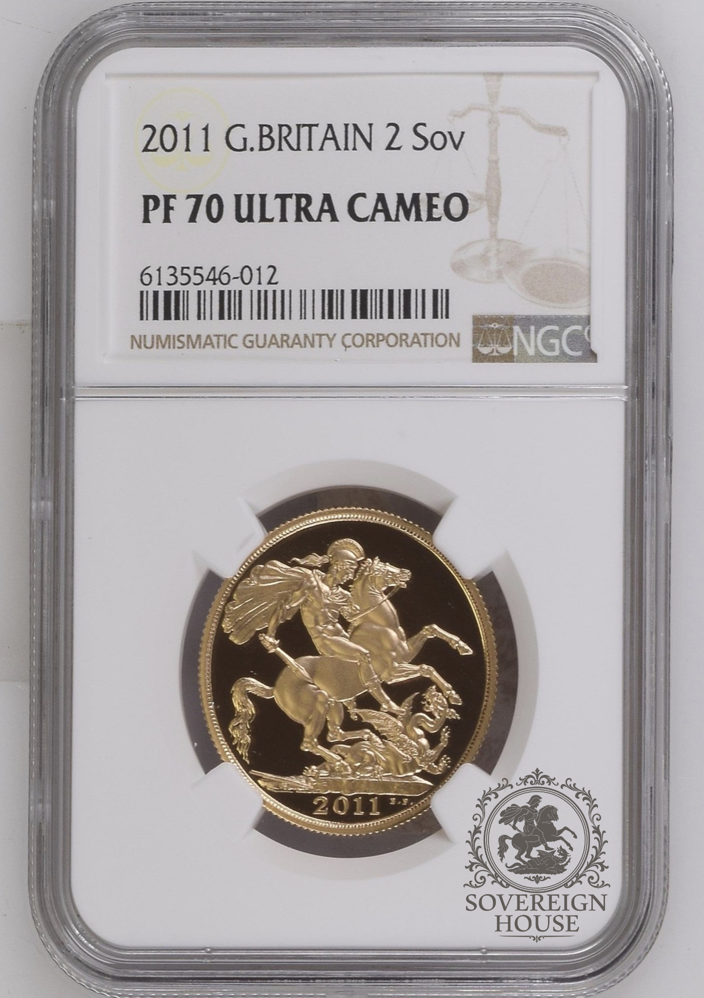 NGC PF70 2011 Ultra Cameo £2 Double Sovereign St George - Proof Gold Coin