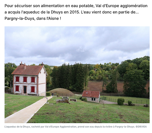 Arrivée aqudeduc de la dhuys à Marne la Vallée