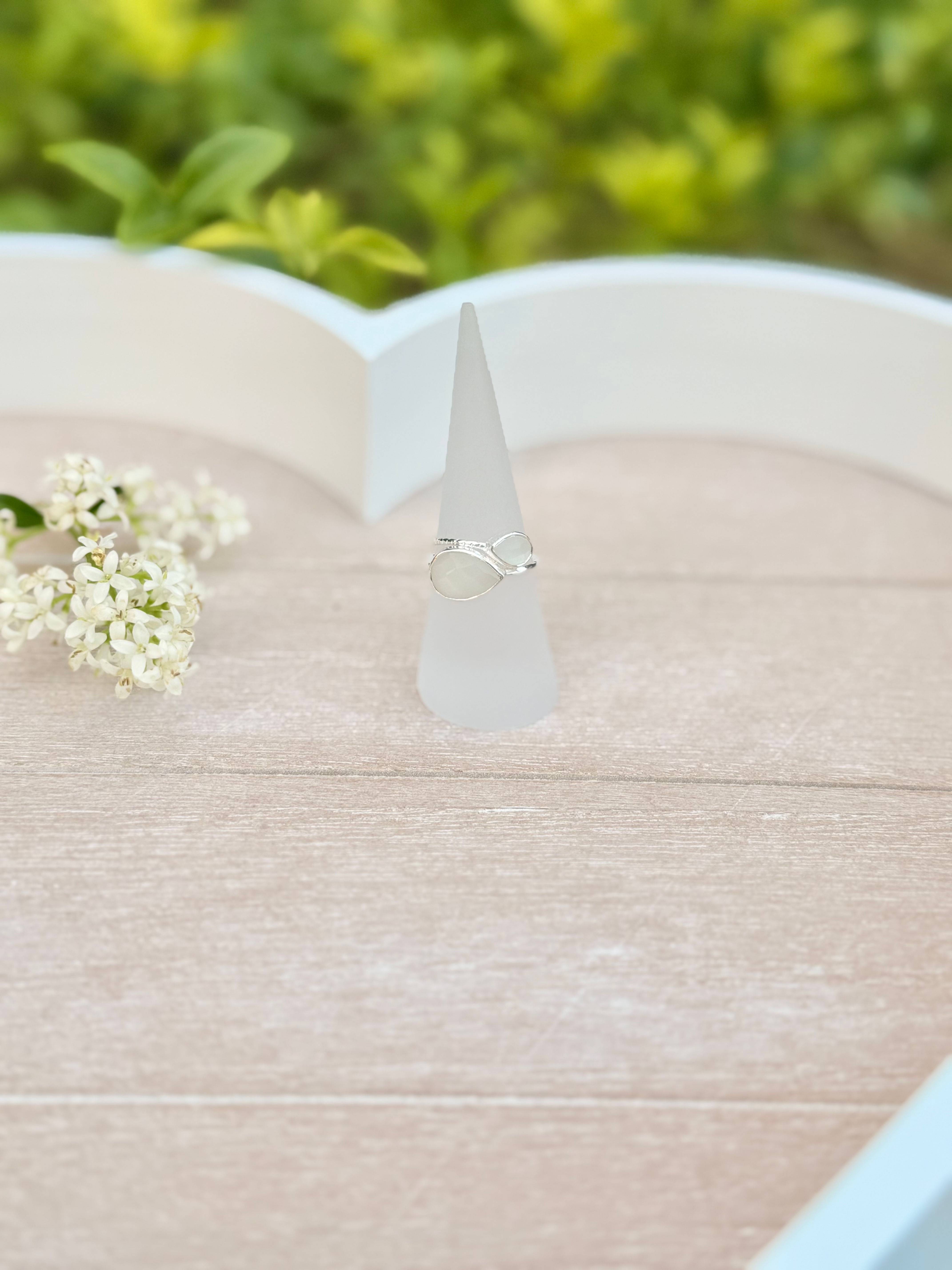 Ring Mondstein Tropfen