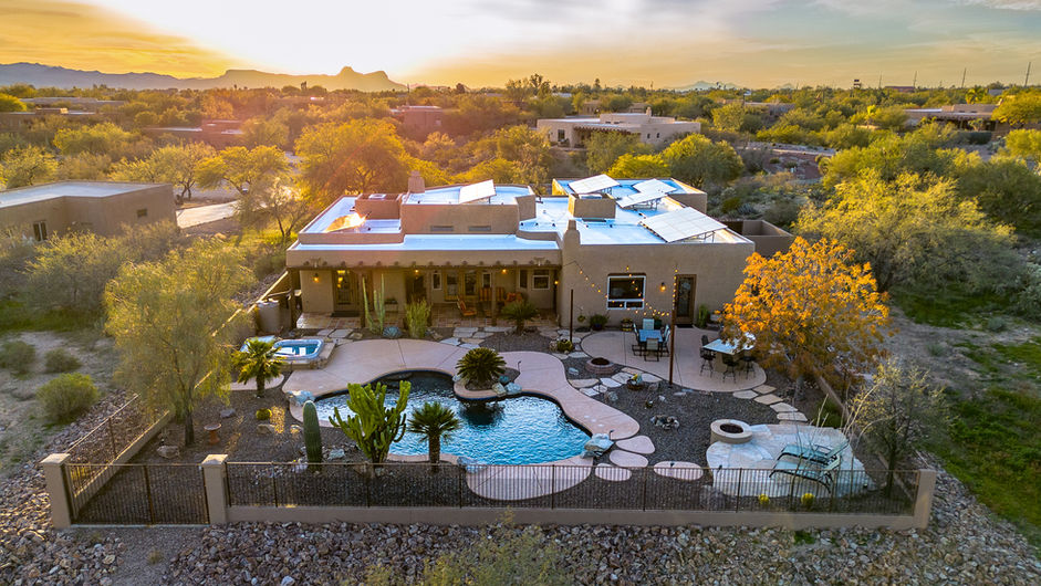 Aerial photography. Tucson sunset.