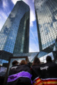 Indigenous Women’s Divestment Delegation before a meeting with Deutsche Bank in Germany - Photo via Teena Pugliese/WECAN International
