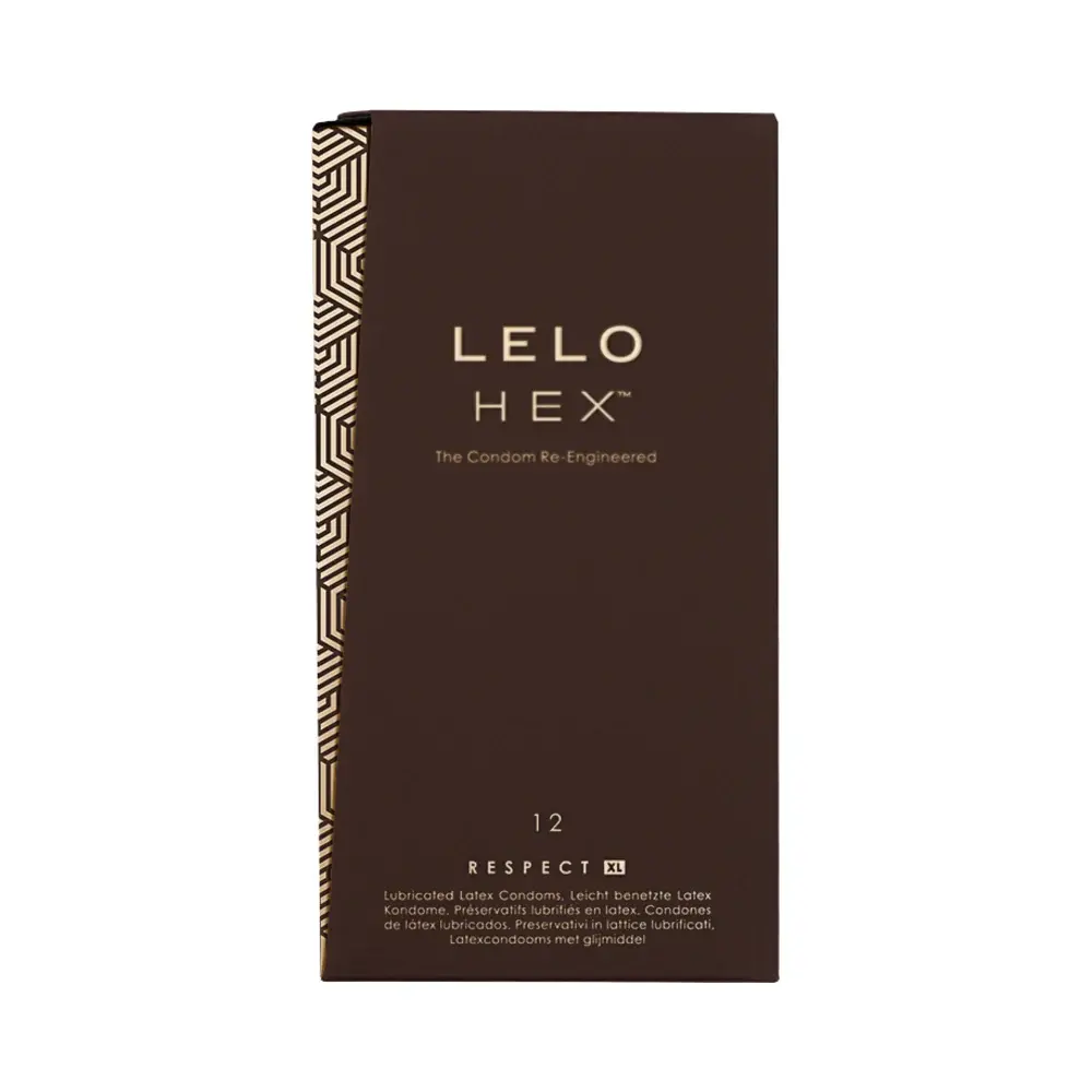 LELO HEX Respect XL Lubricated Latex Condoms 12-Pack