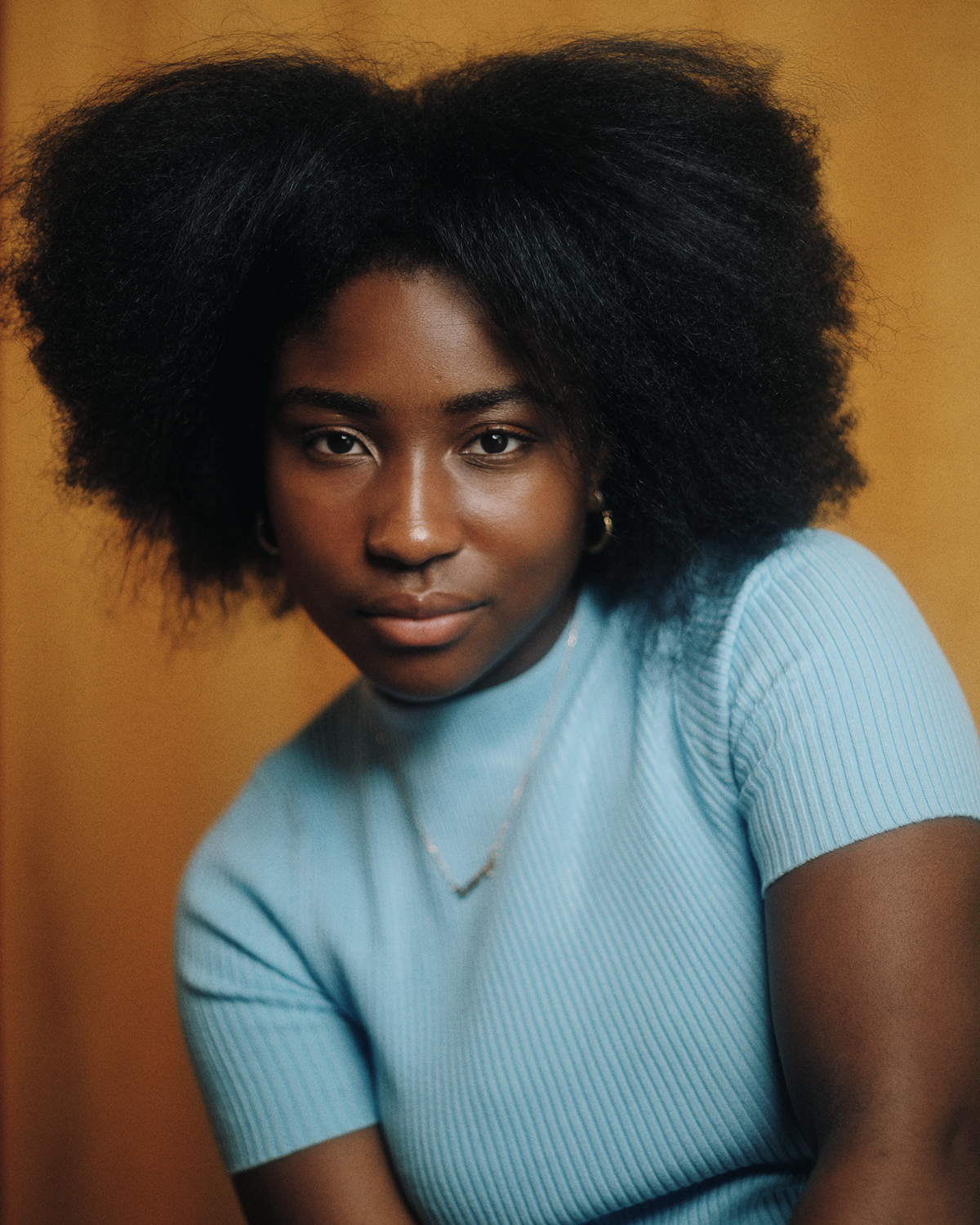 Cinematic timeless actor headshot photographed in London home studio Dalston
