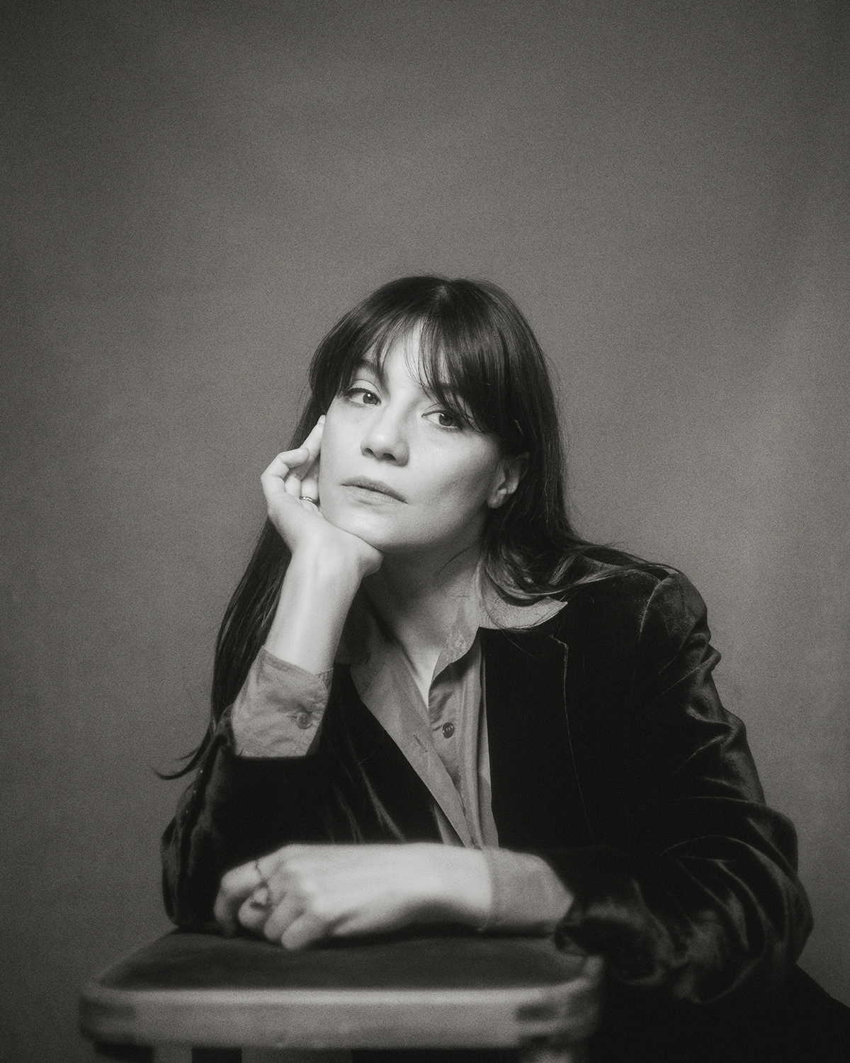 Cinematic timeless actor portrait photographed in London home studio Dalston