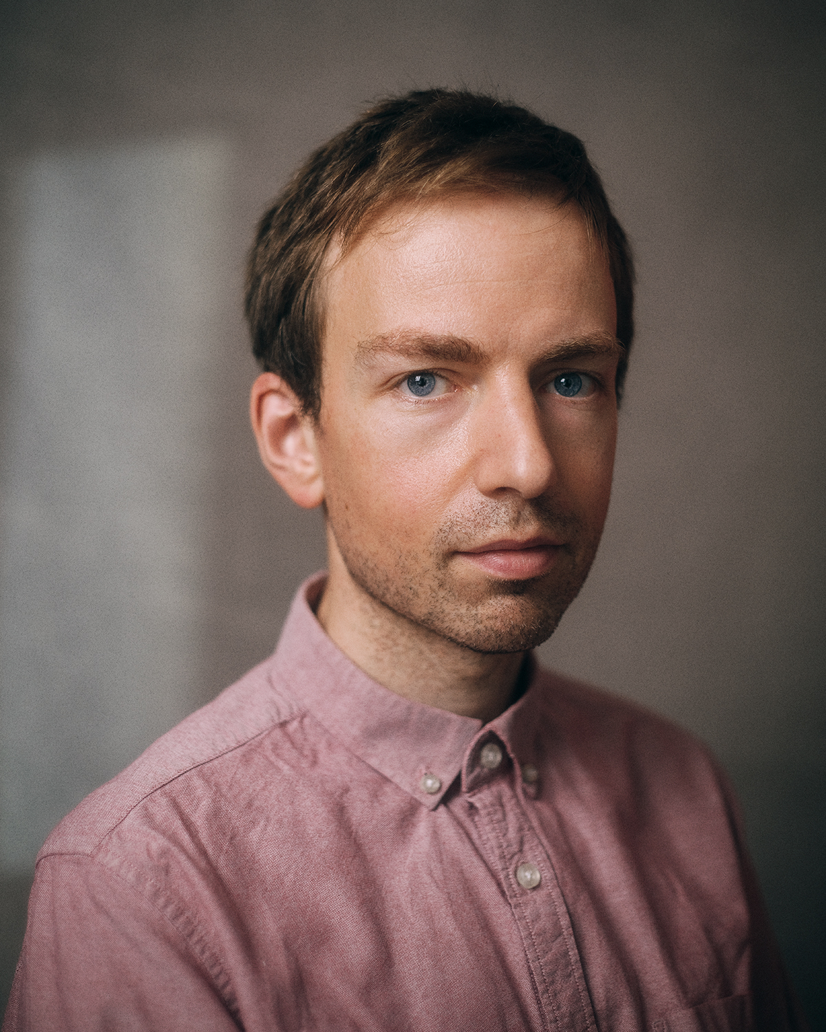 Cinematic timeless actor headshot photographed in London home studio Dalston
