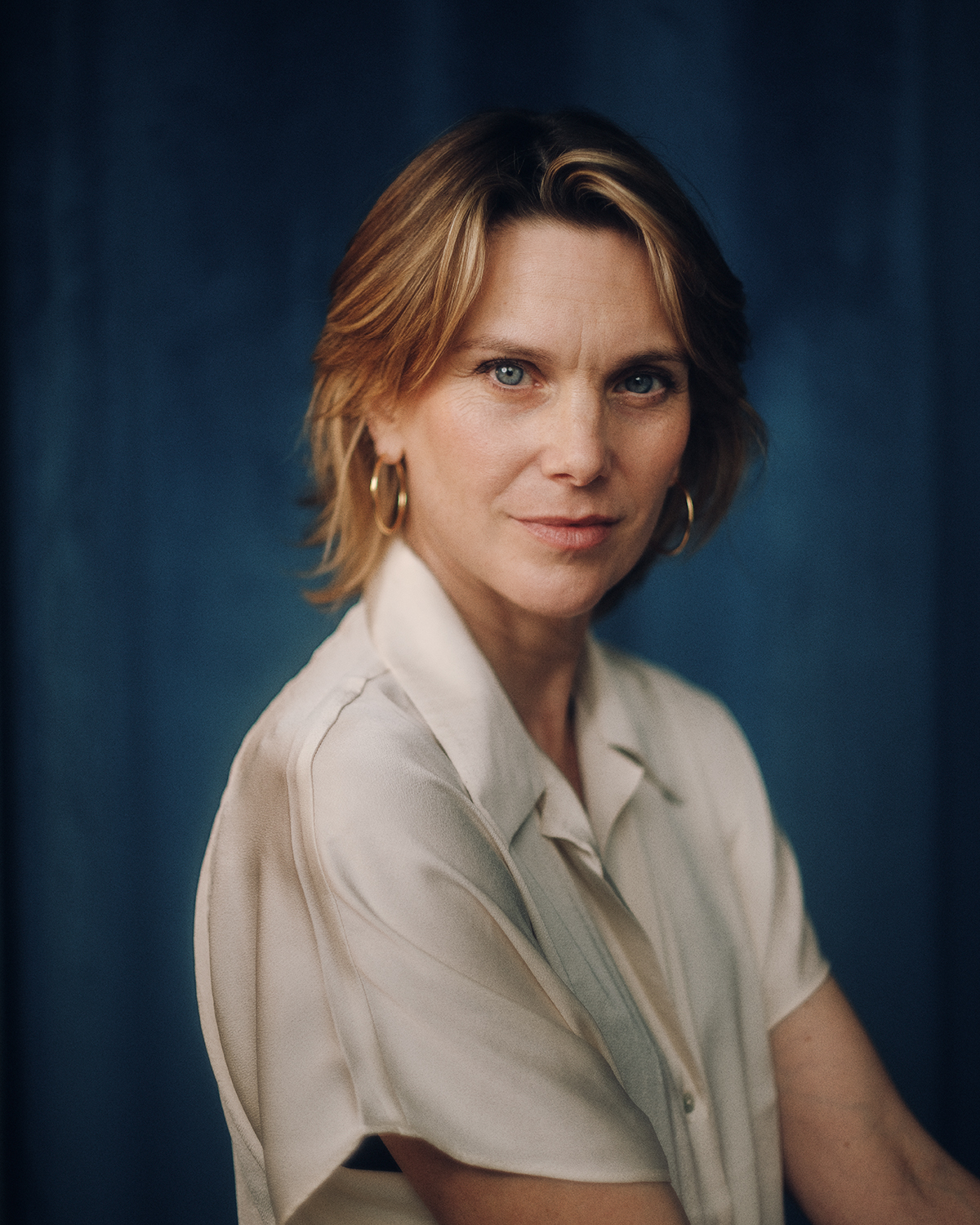 Cinematic timeless actor headshot photographed in London home studio Dalston