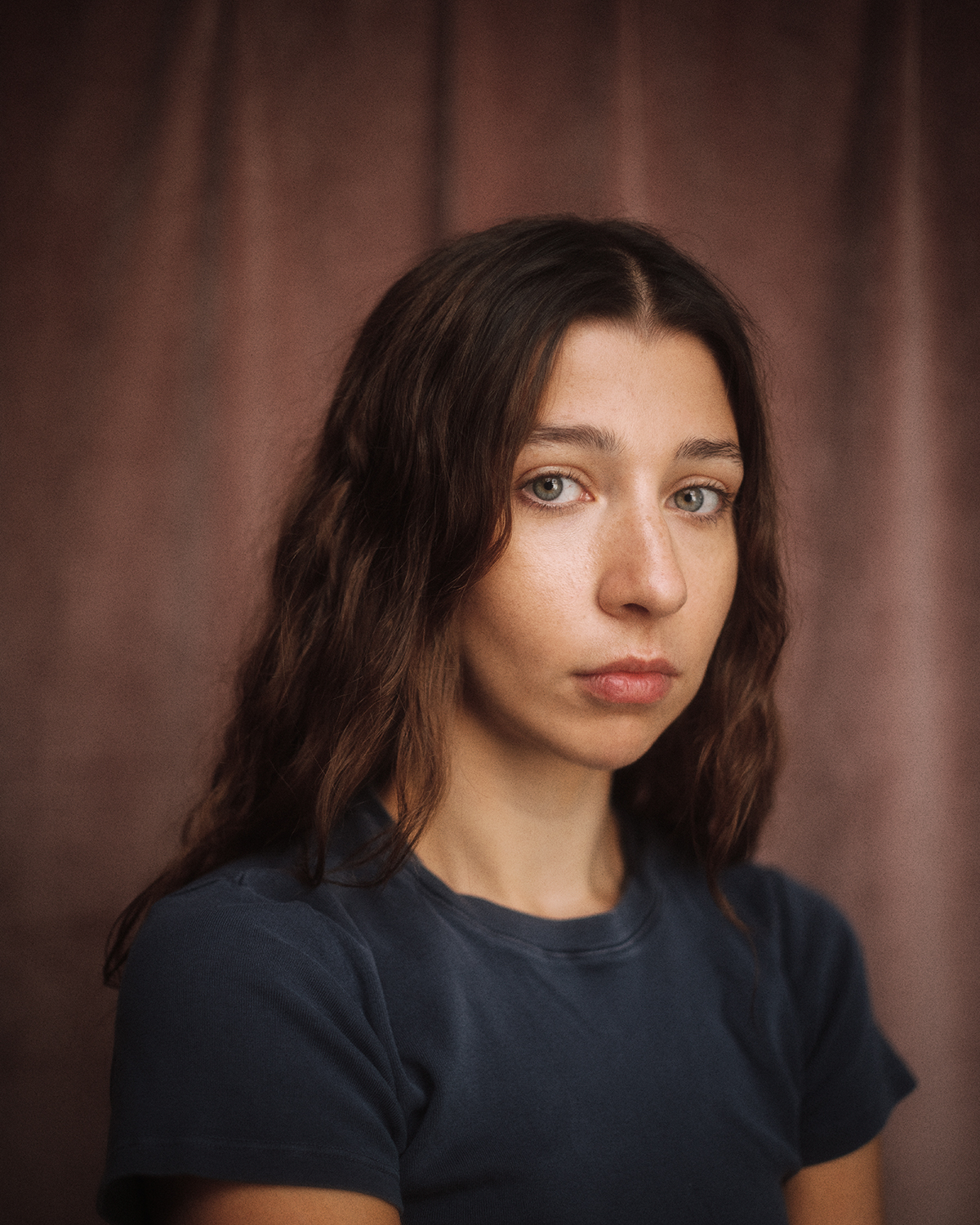 Cinematic timeless actor headshot photographed in London home studio Dalston