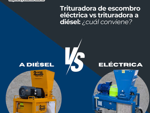 Trituradora de escombro eléctrica vs trituradora a diésel: ¿cuál conviene?