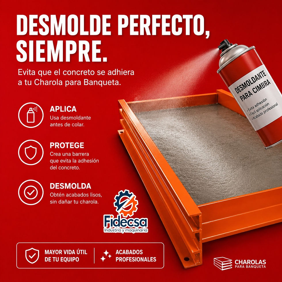 ¿Cómo evitar que el concreto se adhiera a la Charola para Banqueta y garantizar un desmolde perfecto?