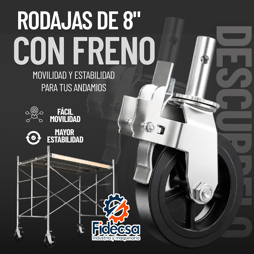¿Cómo mejoran las Rodajas de 8" con Freno la movilidad y estabilidad de los andamios?
