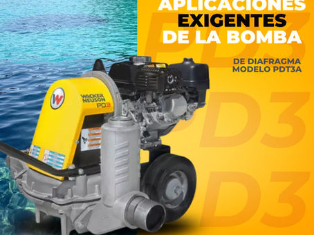 ¿En qué tipo de aplicaciones exigentes supera la Bomba de Diafragma modelo PDT3A WACKER NEUSON a otras bombas convencionales?