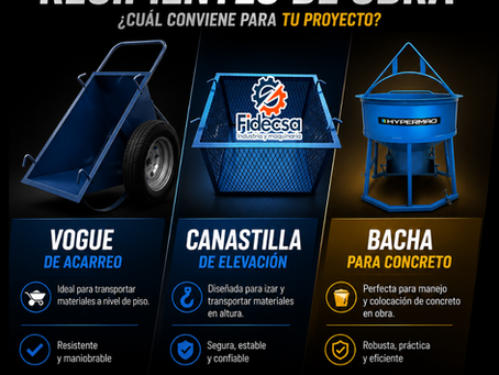Vogue de Acarreo, Canastilla de Elevación y Bacha Para Concreto: Cuál Recipiente de Obra Conviene Para Tu Proyecto?