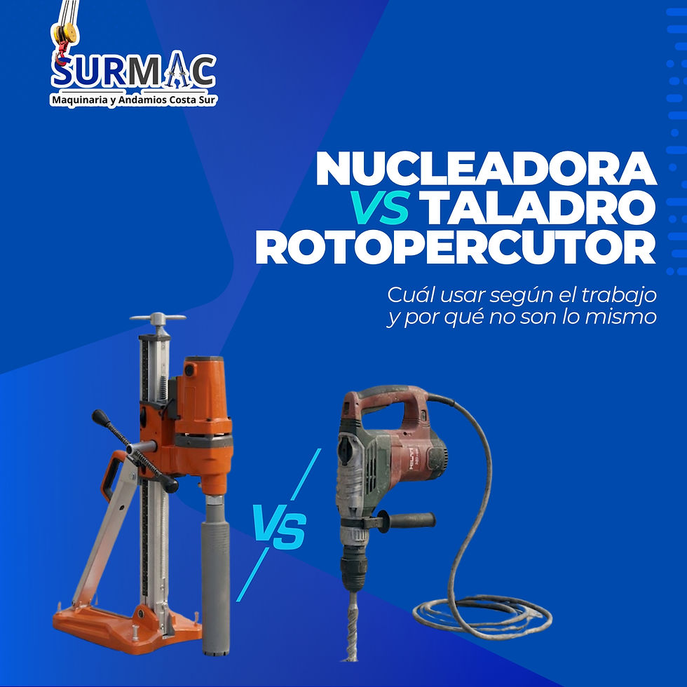 Nucleadora vs taladro rotopercutor: cuál usar según el trabajo y por qué no son lo mismo