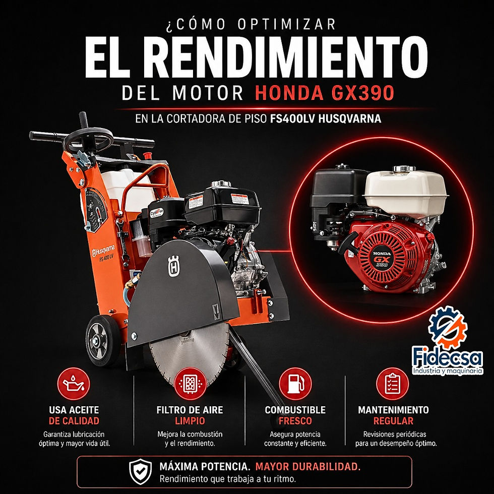¿Cómo optimizar el rendimiento del motor Honda GX390 en la Cortadora de Piso FS400LV marca HUSQVARNA?