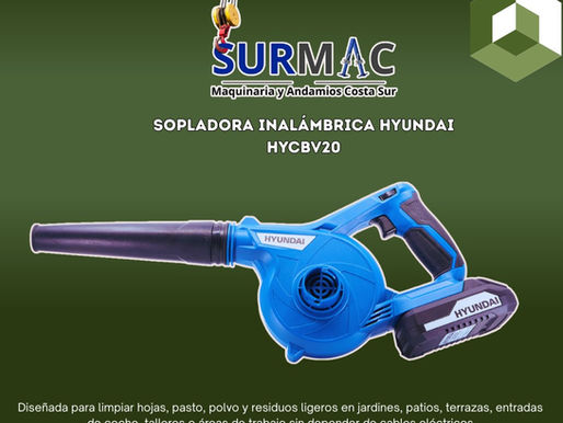 Sopladora inalámbrica HYUNDAI HYCBV20: limpieza potente sin cables para tu jardín y exterior