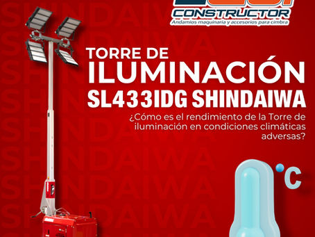 ¿Cómo es el rendimiento de la Torre de iluminación SHINDAIWA SL433IDG en condiciones climáticas adversas?