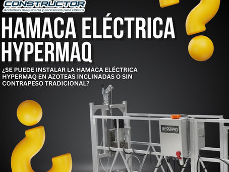 ¿Se puede instalar la Hamaca Eléctrica HYPERMAQ en azoteas inclinadas o sin contrapeso tradicional?