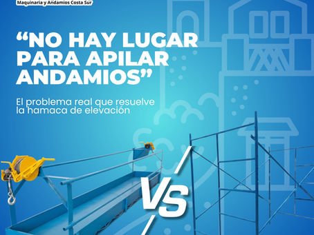 "No hay lugar para apilar andamios": El problema real que resuelve la hamaca de elevación