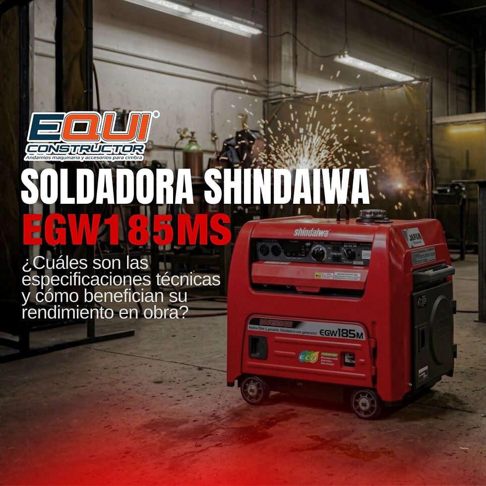 ¿Cuáles son las especificaciones técnicas de la soldadora marca SHINDAIWA a gasolina modelo EGW185MS y cómo benefician su rendimiento en obra?
