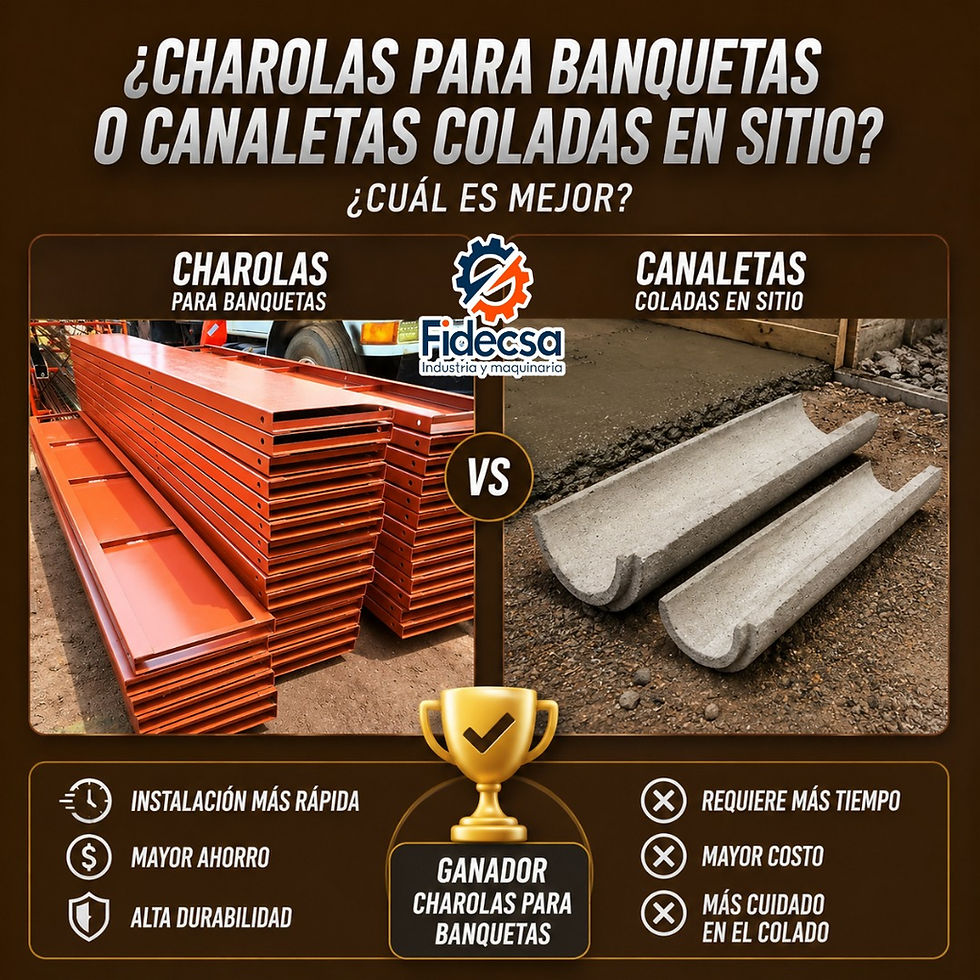 ¿Charolas para banquetas o canaletas de concreto coladas en sitio: cuál opción es más rápida, económica y durable?