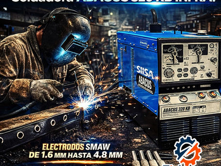 ¿Qué electrodos y diámetros soporta la Soldadora ABACUS 320 KB INFRA?