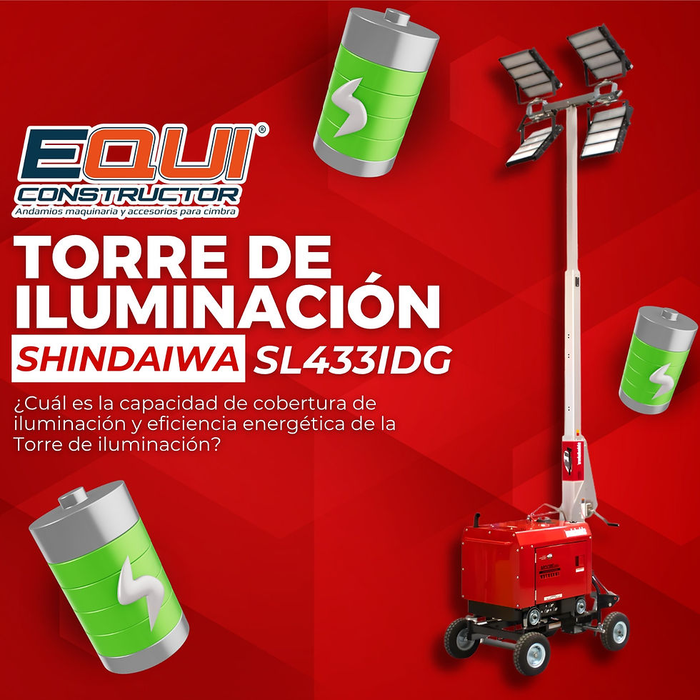 ¿Cuál es la capacidad de cobertura de iluminación y eficiencia energética de la Torre de iluminación SHINDAIWA SL433IDG?