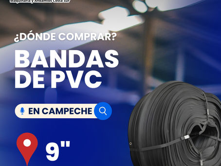 ¿Dónde adquirir banda de PVC ojillada de 9 pulgadas en Campeche?