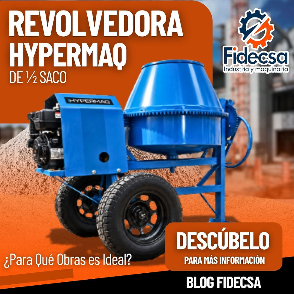 ¿Qué Características, Usos y Ventajas Tiene una Revolvedora HYPERMAQ de 1/2 Saco?