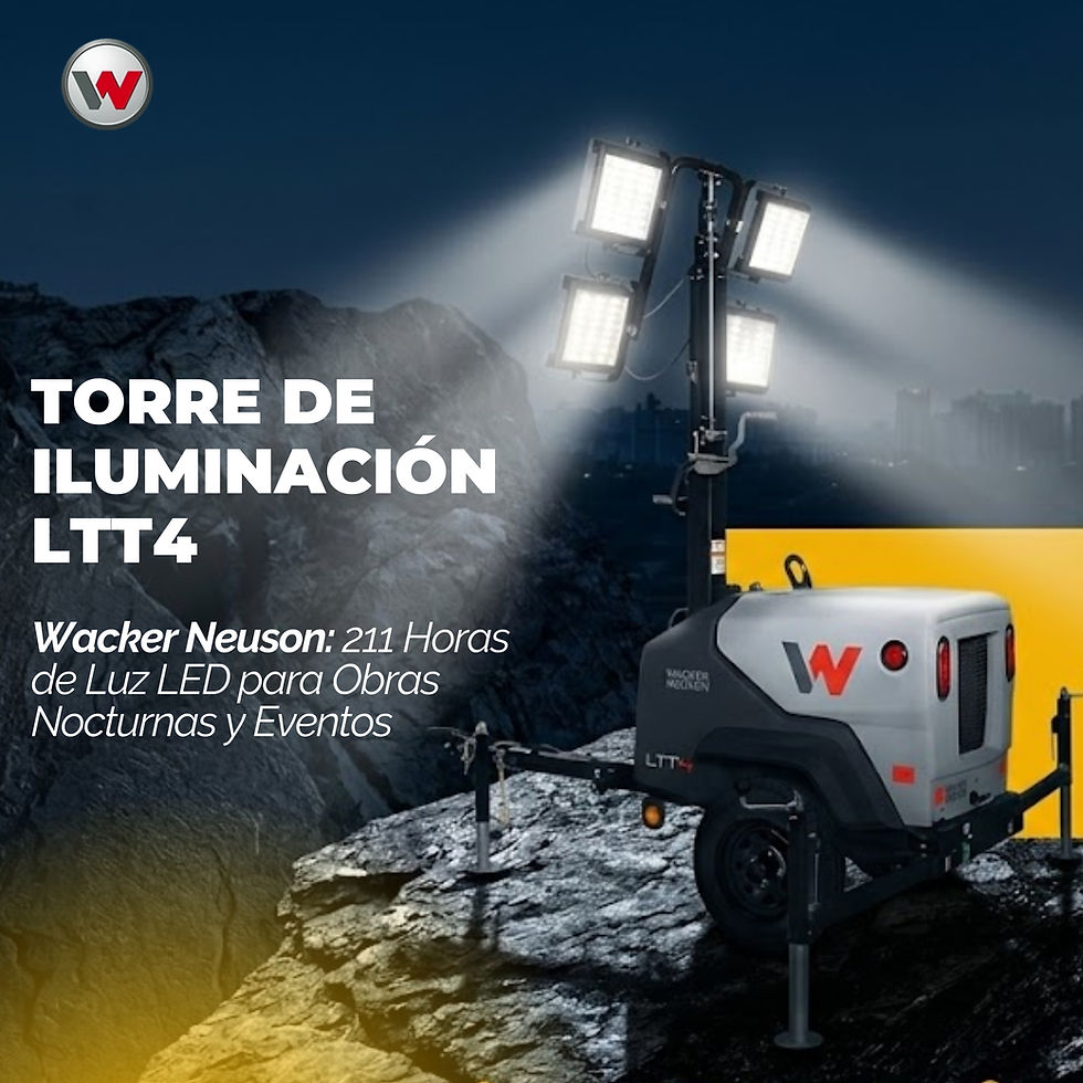 Torre de Iluminación LTT4 Wacker Neuson: 211 Horas de Luz LED para Obras Nocturnas y Eventos
