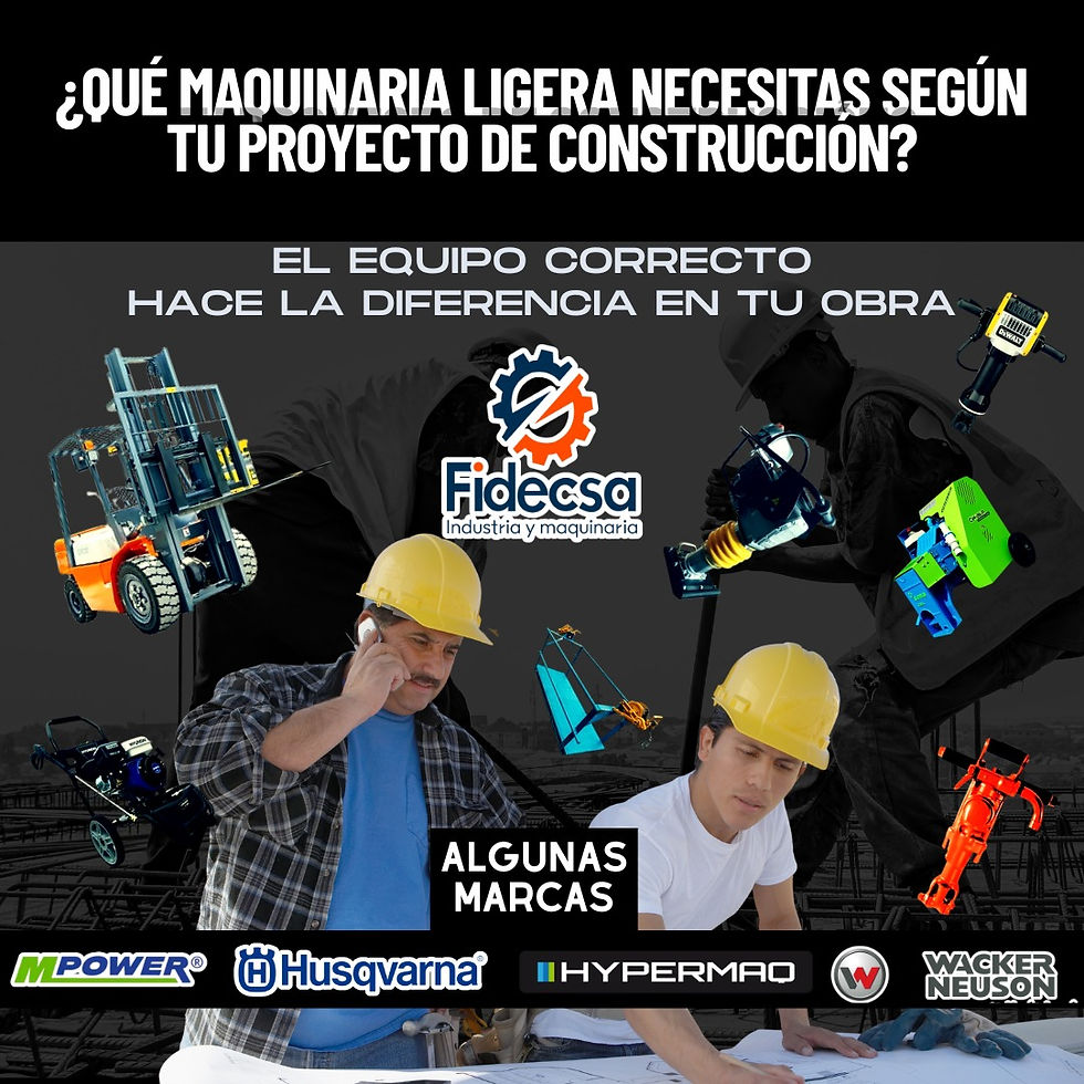 ¿Qué maquinaria ligera necesitas según tu proyecto de construcción?