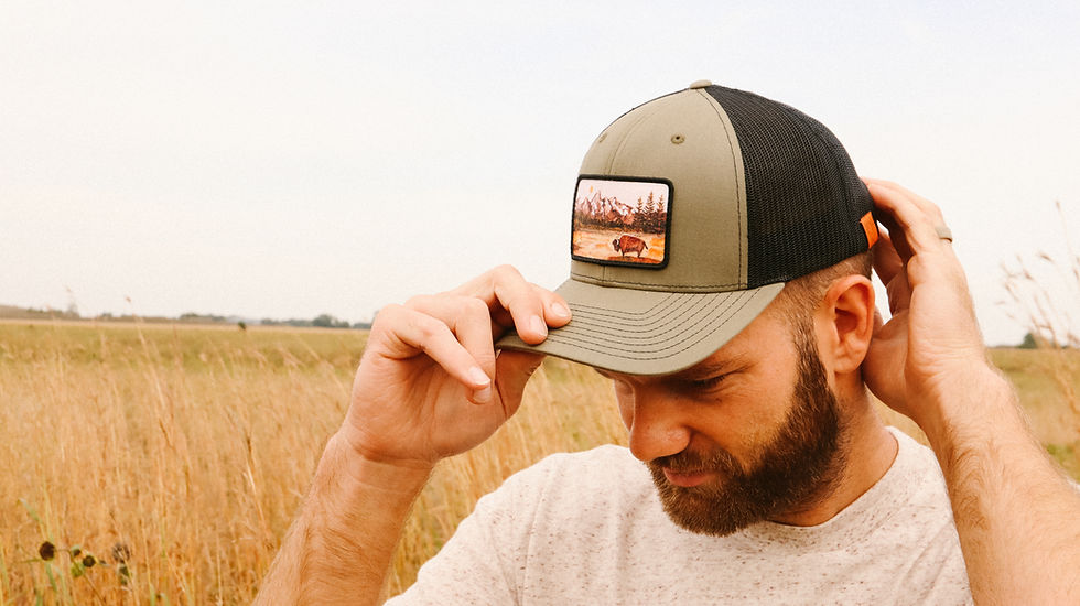 Earth Clay Grand Teton Bison Cap with Model