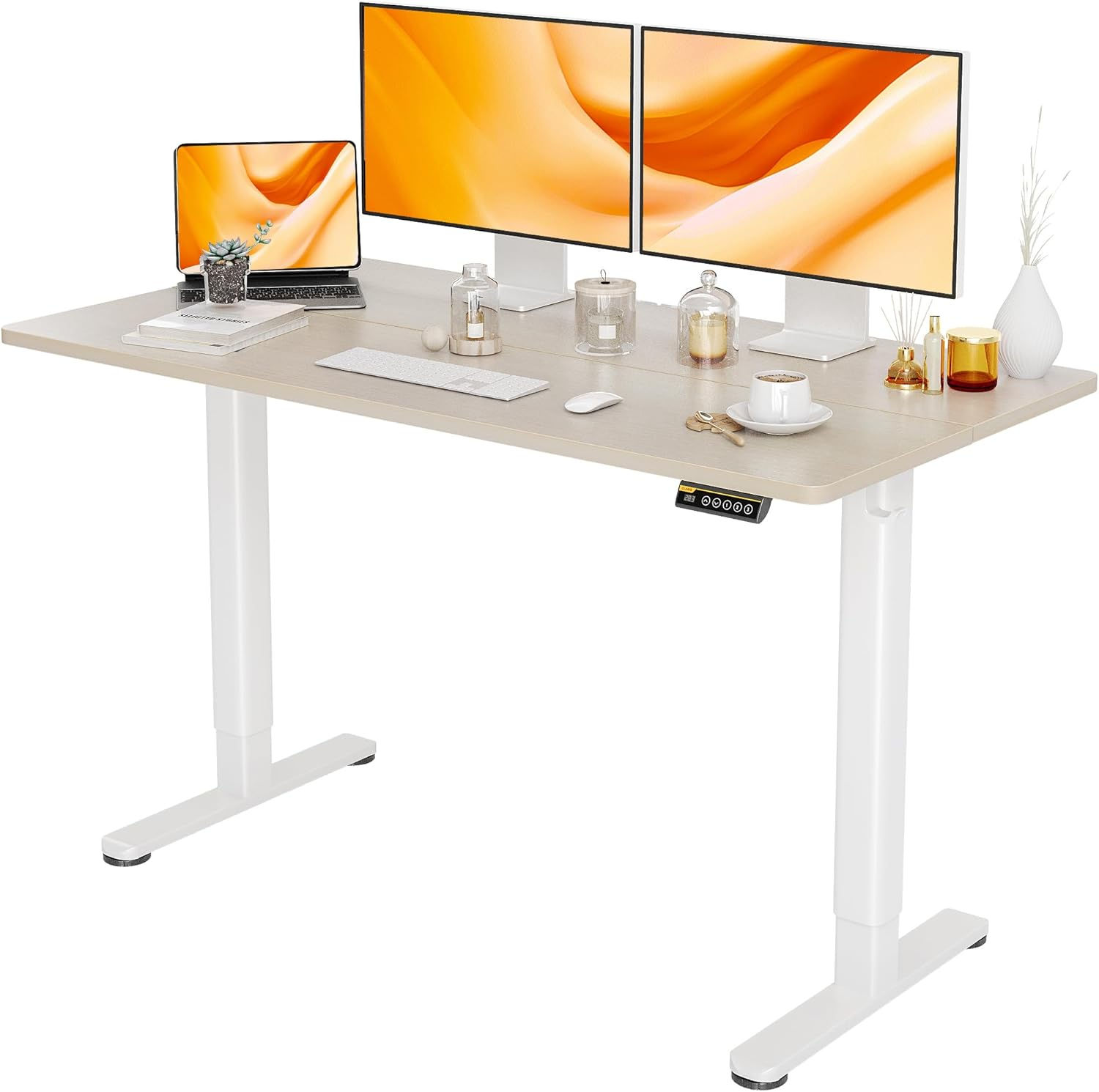 Claiks Electric Standing Desk, Adjustable Height Stand up Desk, 48x24 Inches Si