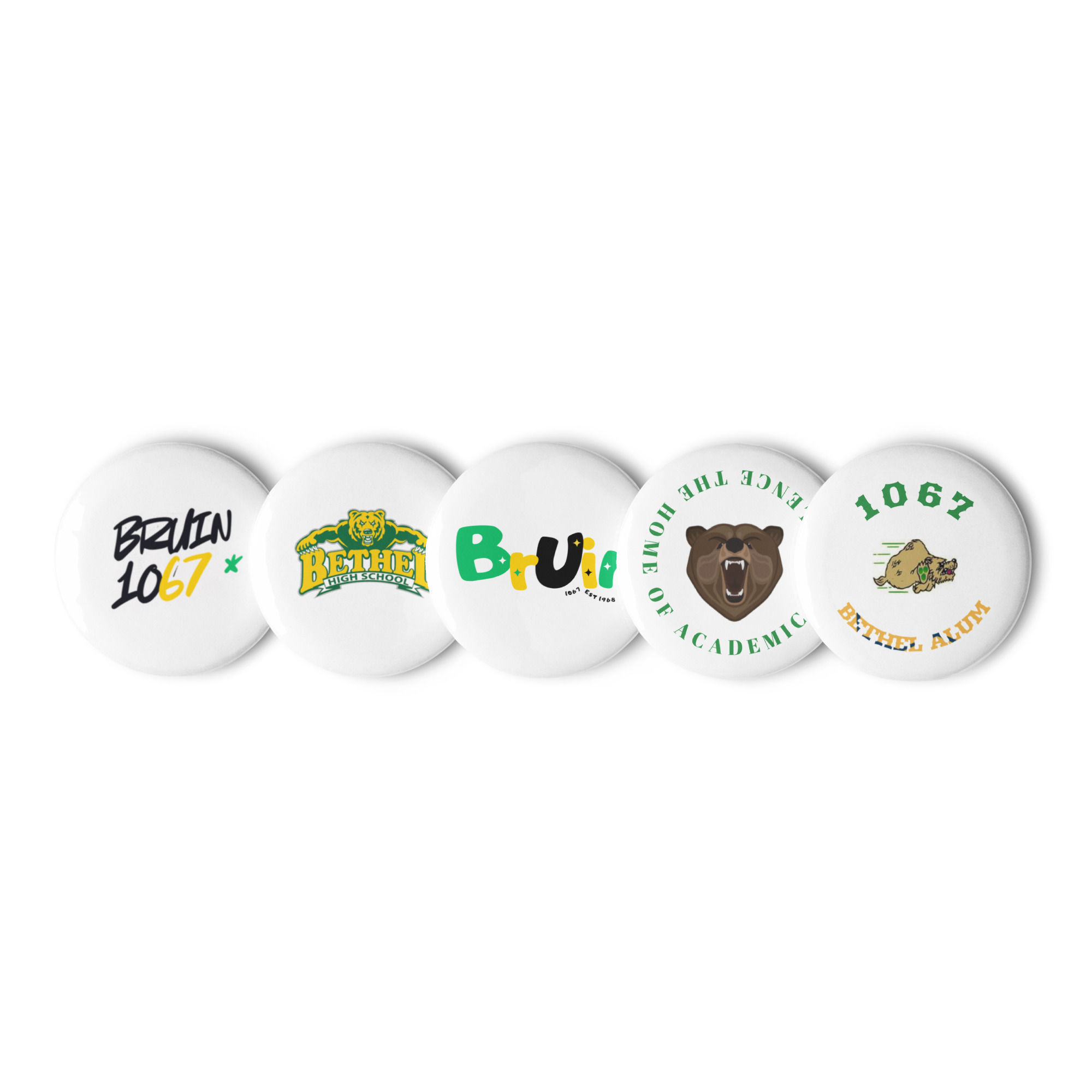 Set of pin buttons