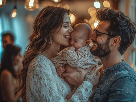 Couple holding a new born baby
