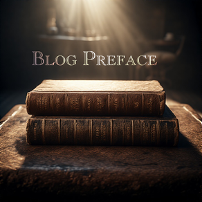 Cover art for preface to blog entries showing two old leather bound books