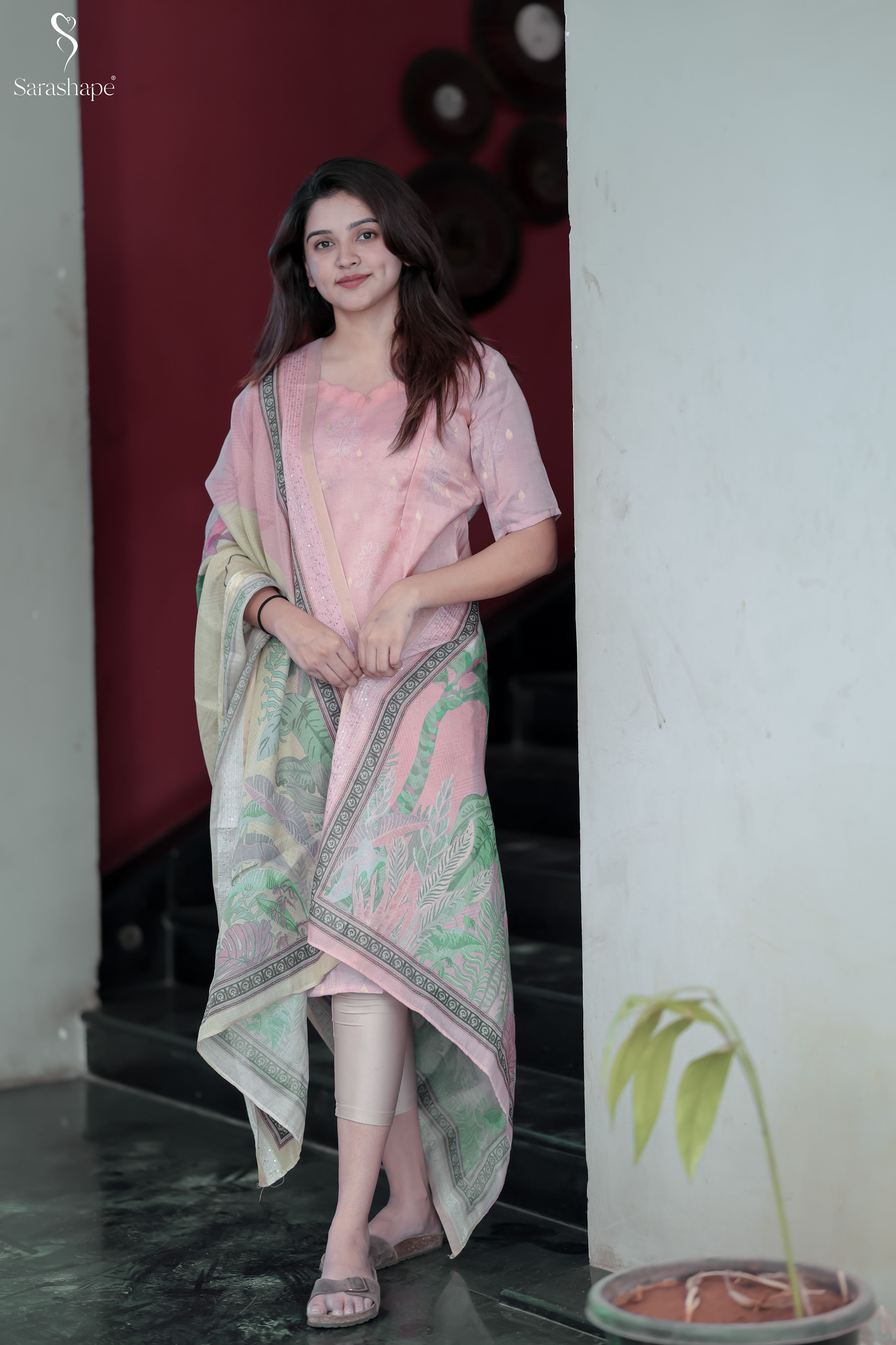 Aadhya Raw Silk Feeding Salwar Set ( Top & Duppata)