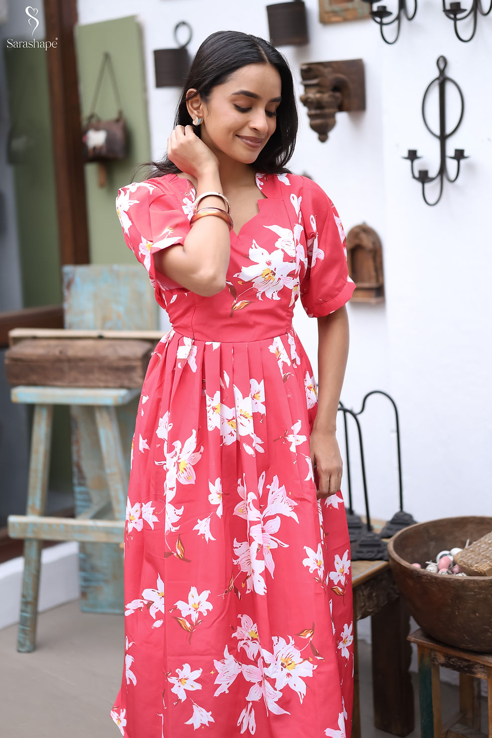 Thumbnail: Keerthiga F Soft  Cotton Dress feeding(with zip)