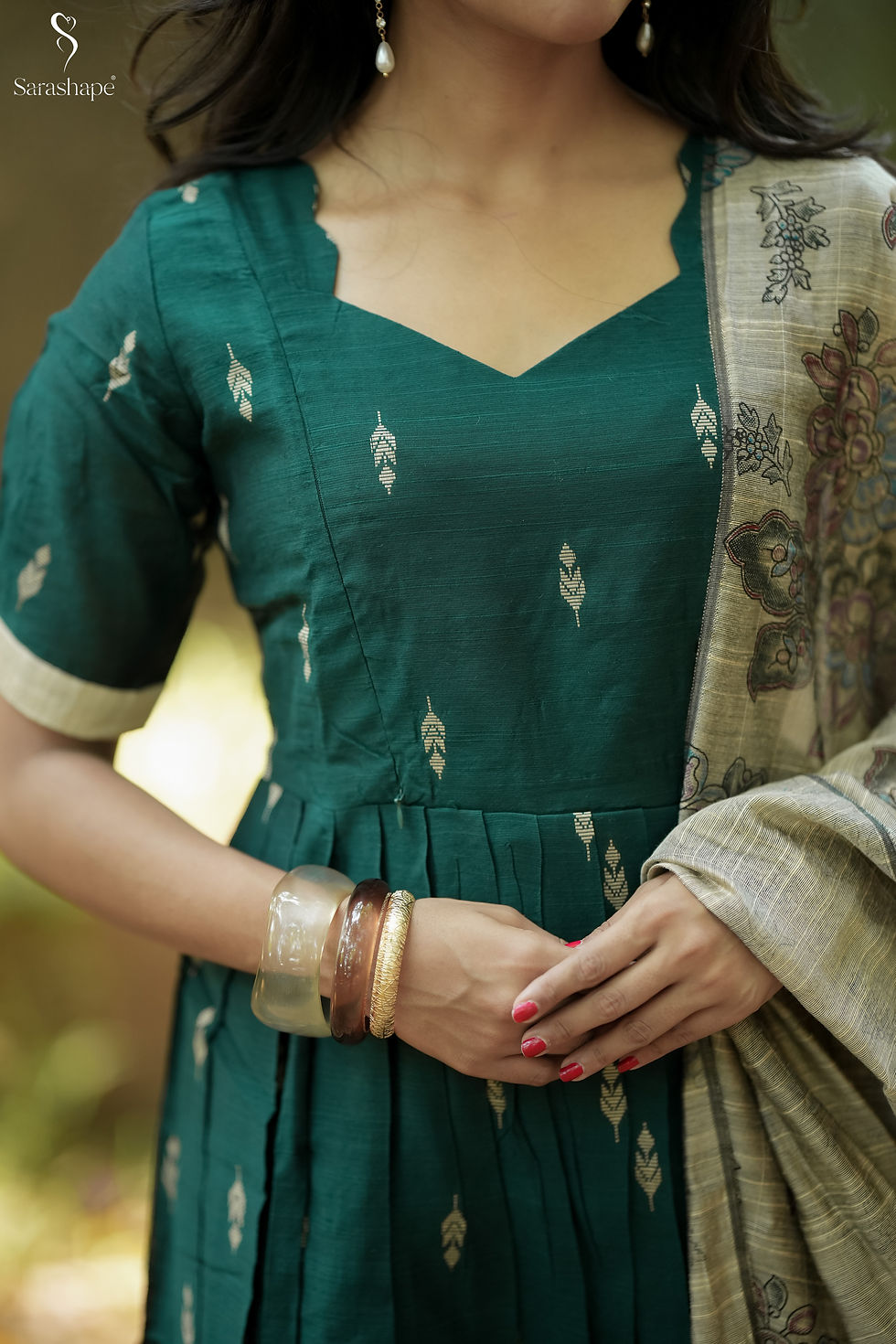 Thumbnail: Rukmini FEEDING RAW SILK Anarkali ( Top+ Duppatta ) Set
