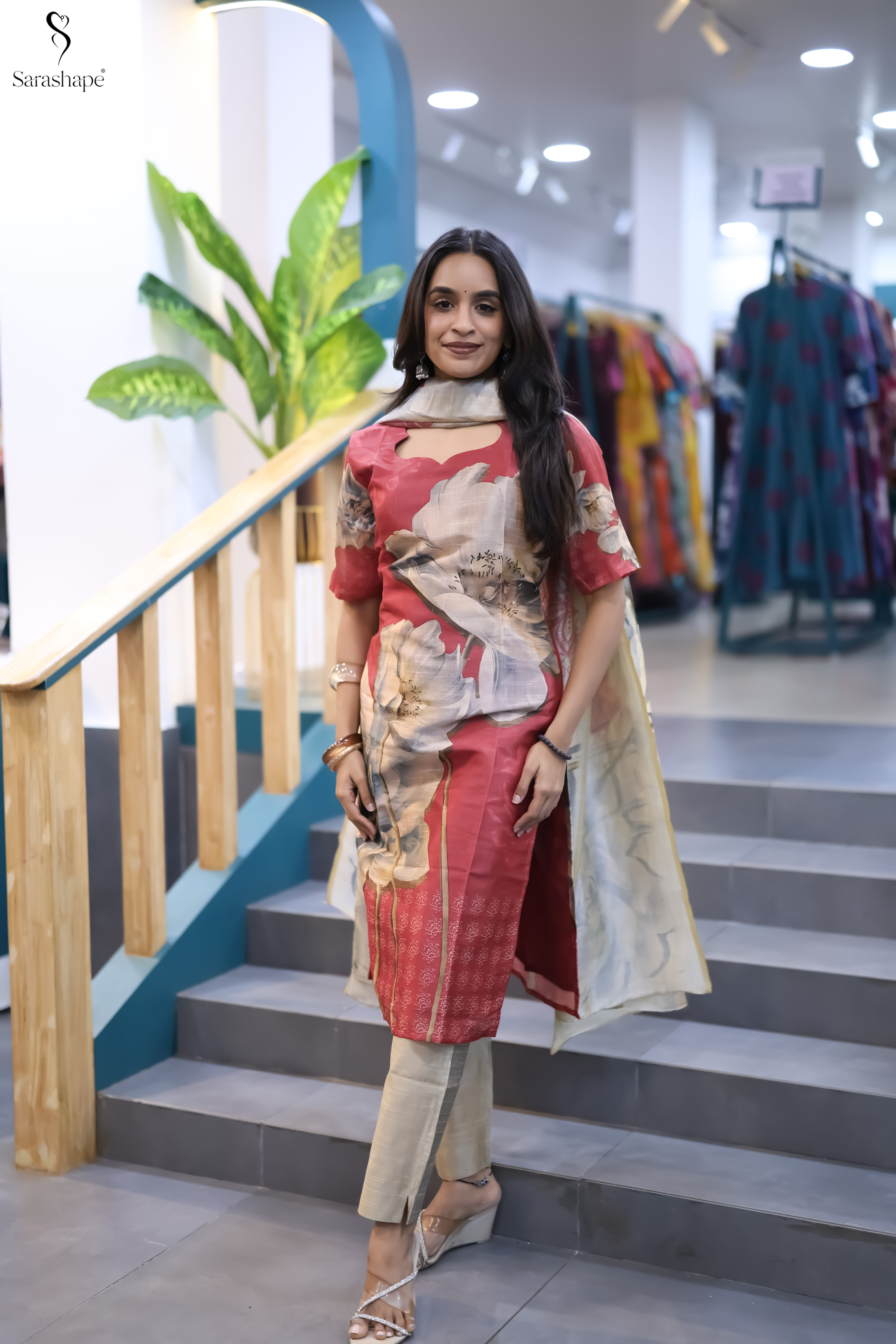 Pavithra Assam silk Feeding Salwar Set ( Top & Duppata)
