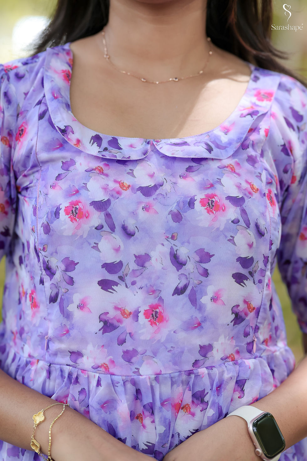 Thumbnail: Malliga F georgette dress With Feeding Zip